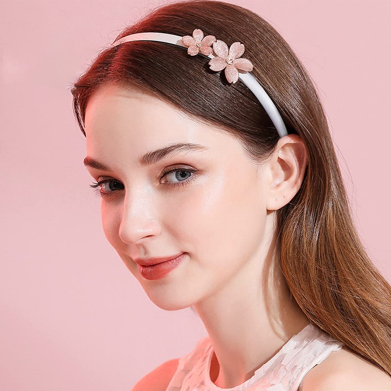 Suyegirl 20 PCS 1 CM White Plain Satin Headbands Fabric Hard Head Bands Solid Color White Hoop DIY Craft Hairbands Hair Pieces for Women Girls - Image 3
